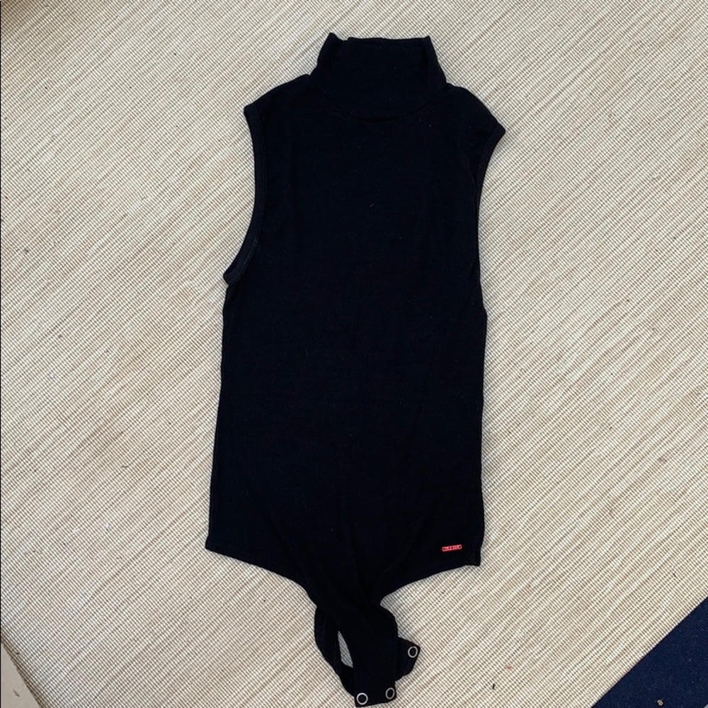 N Philanthropy black rubbed turtleneck body suit